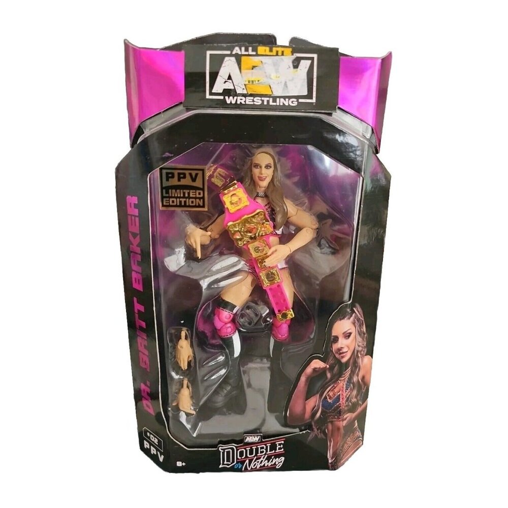 AEW Dr. Britt Baker Action Figure Limited Edition With Championship Belt - Picture 1 of 7